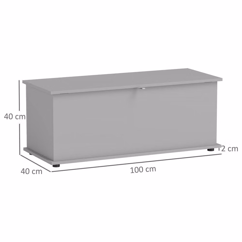 STILVORA Grey Storage Bench with Flip-Top Lid – 2