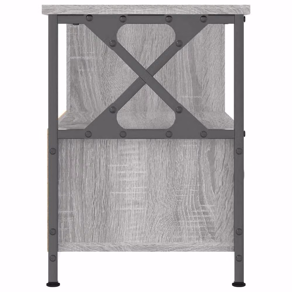 Berkfield Home Grey Sonoma TV Cabinet in Engineered Wood and Iron, W/D/H: 90 x 33 x 45 cm – 4