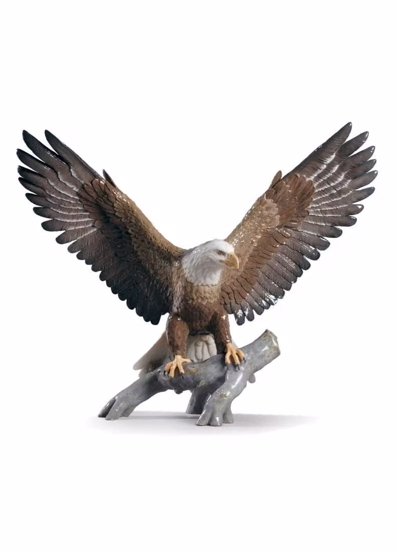 Lladró Freedom Eagle Porcelain Sculpture in Brown
