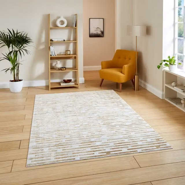 Terrys Mirage MR16 Modern Abstract Machine Woven Rectangular Rug in Beige