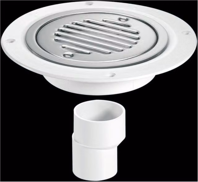 McAlpine USG2SS-SL-SC Untrapped Gully with Clamp Ring and Cover Plate, 2 inch Vertical, Silver and White