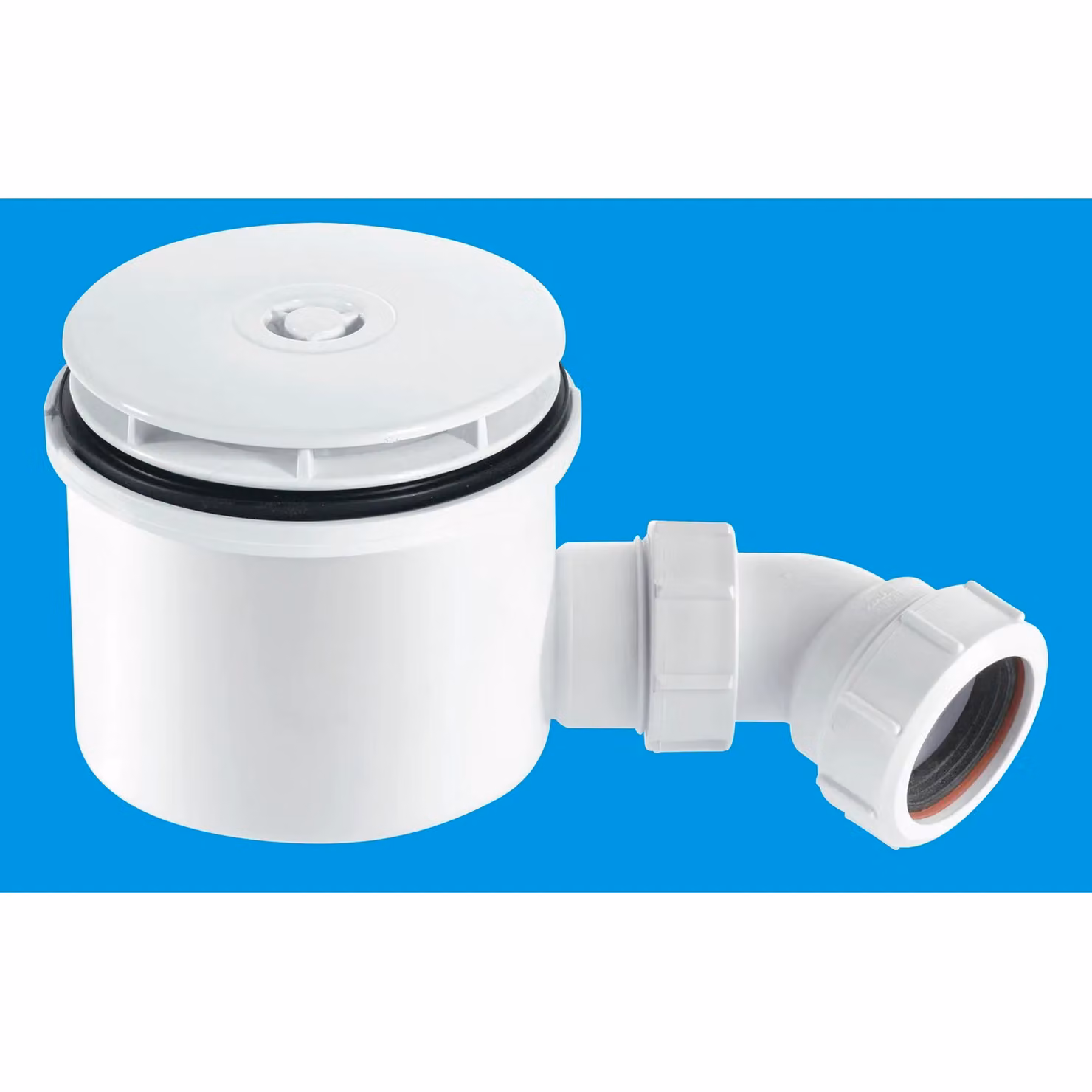 McAlpine ST90WH10-HP2 Hi-Flow Round Shower Trap with 1.5 inch Outlet in White – 2