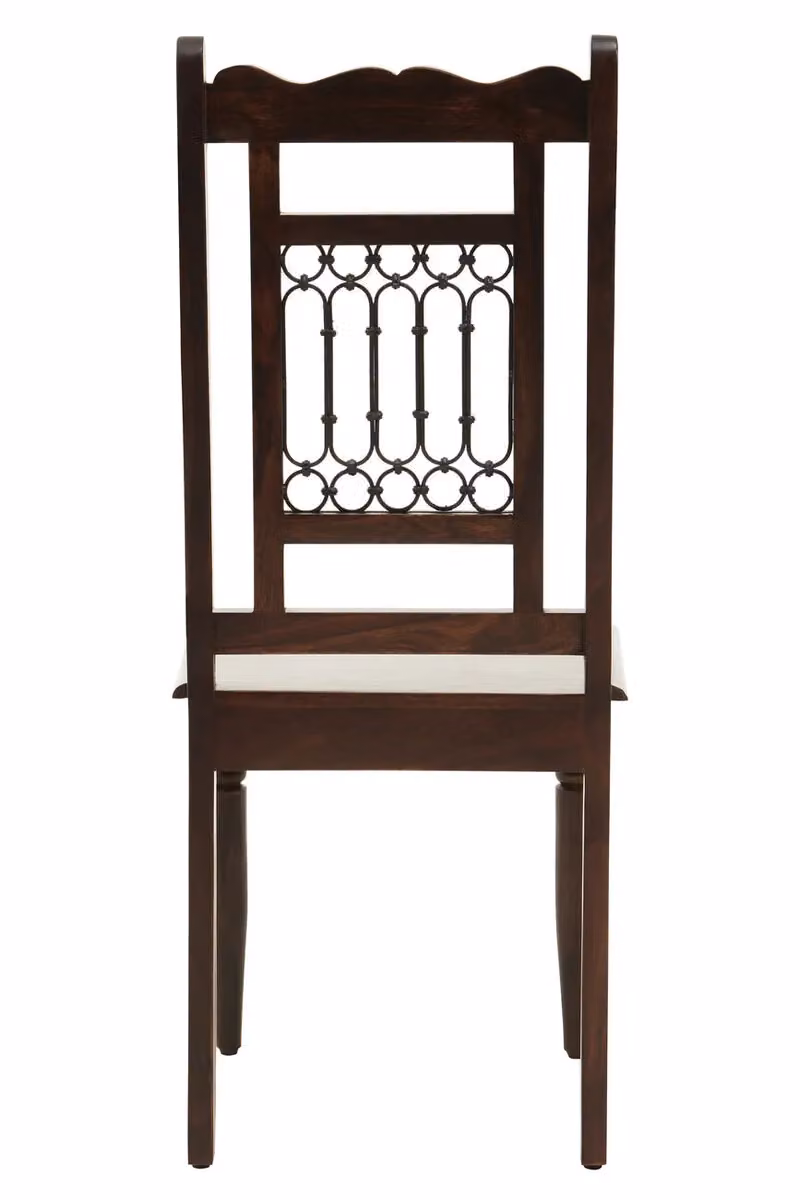 Orsina Vintage Brown Sheesham Wood and Metal Dining Chair – 6