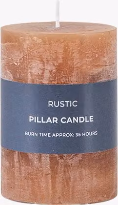 Perch & Parrow Classic Country Pillar Candles in Amber Brown, Pack of 2