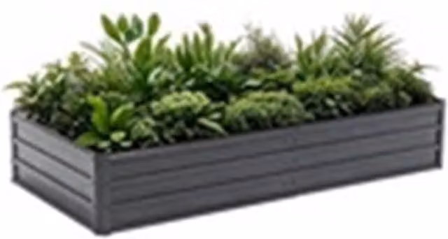 Nordara Black Metal Raised Bed Outdoor Planter for Vegetables and Flowers W: 238 cm, D: 82 cm, H: 82 cm – 1