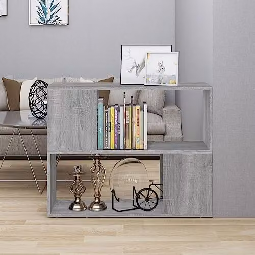 Revera Grey Sonoma Book Cabinet and Room Divider W: 80 cm, D: 24 cm, H: 63 cm – 2