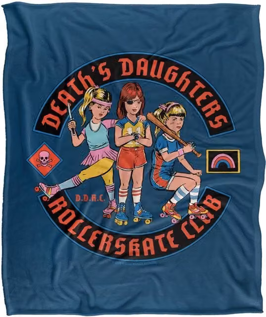 Steven Rhodes D.D.R.C. Death Daughters Rollerskate Club Multicolour Fleece Throw Blanket W/D/H: 91 x 147 cm – 1