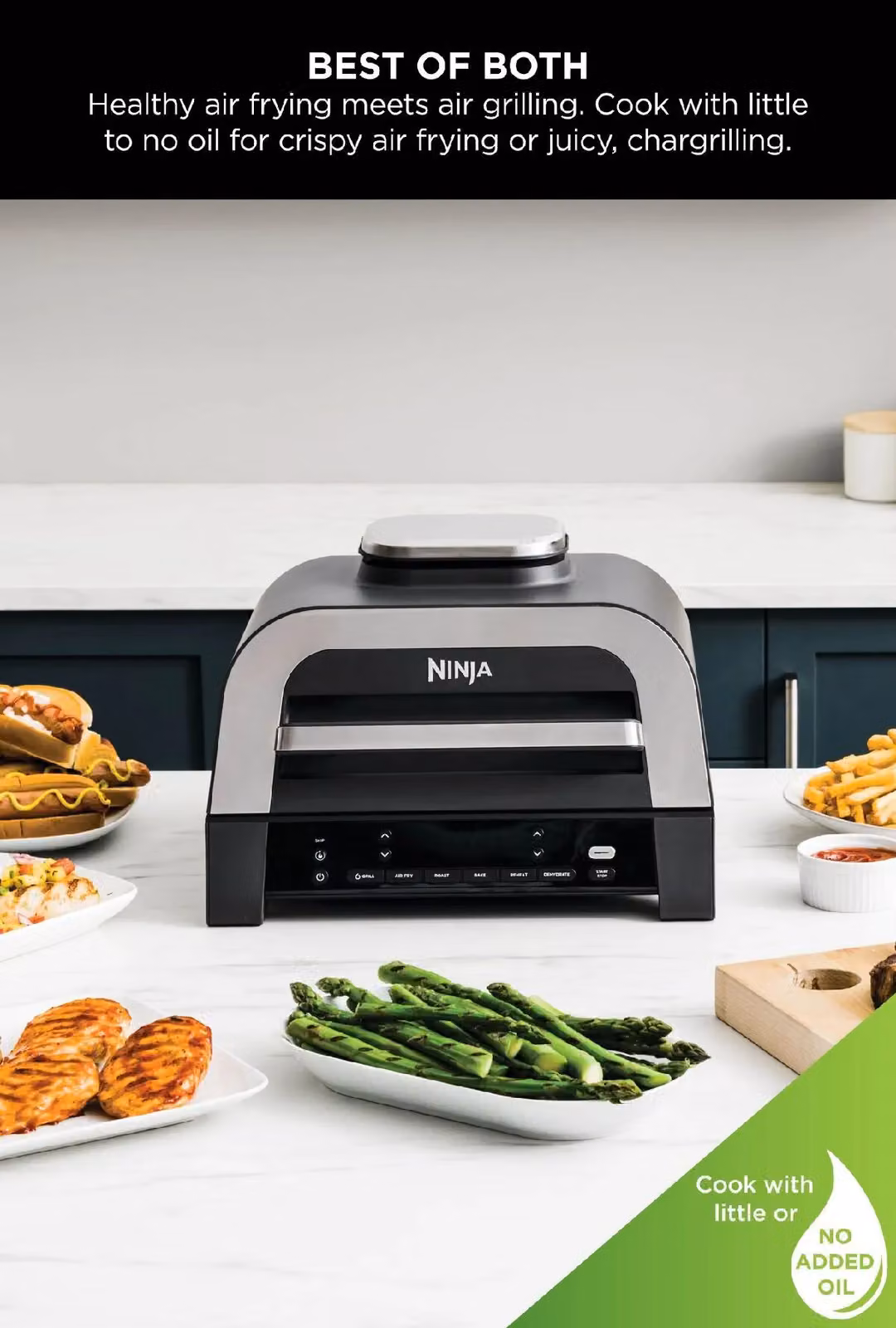 Ninja 6-in-1 MAX Grill and Air Fryer DG551 in Grey – 6