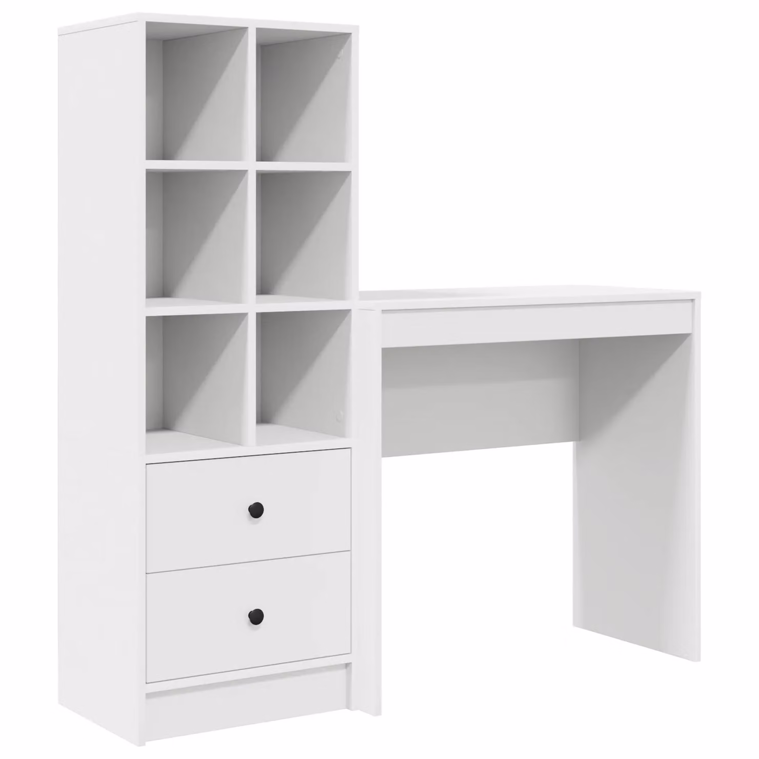 Berkfield Modern White Writing Desk with Storage in Engineered Wood – 2