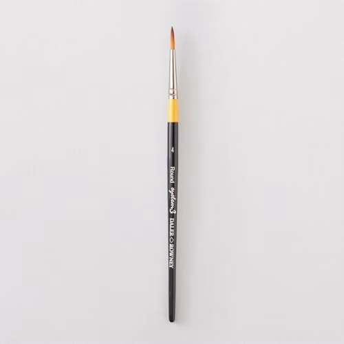 Daler-Rowney System3 Round Acrylic Brush with Synthetic Hair and Short Handle, Size 4, Multicolour