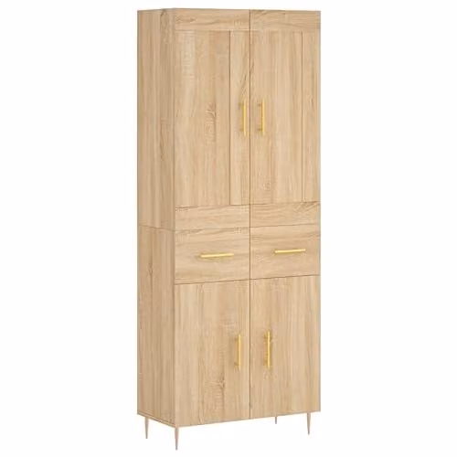 vidaXL Industrial Style Highboard Sideboard in Sonoma Oak and Brown, W/D/H: 180.0 x 52.5 x 69.5 cm – 1