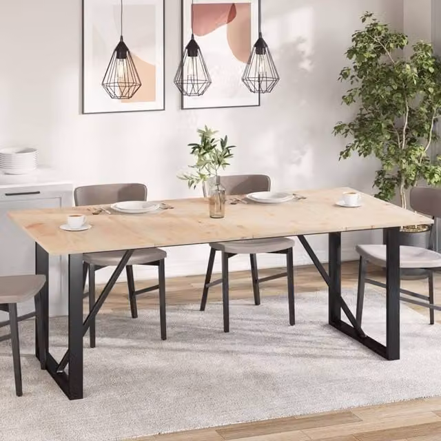 Berkfield Home Set of 4 Rectangular Solid Wood Pine Table Tops, Brown, W: 100 cm, D: 50 cm, H: 1.7 cm