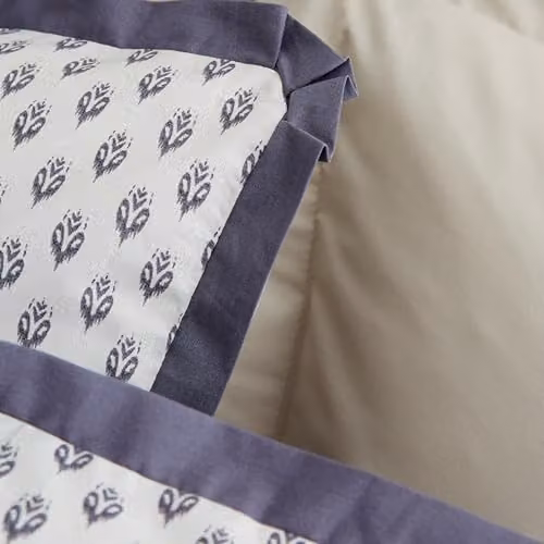Bianca Amelie 200 Thread Count Cotton Percale Reversible Duvet Cover and Pillowcase Set, Blue, W/D/H: 200 x 200 cm, Pillowcases: 50 x 75 cm – 2