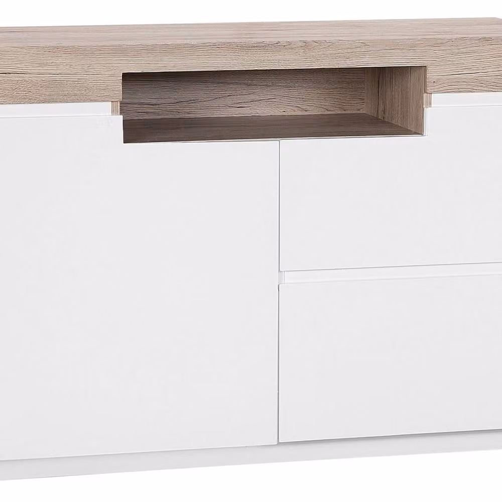 Wyld and Coco White Sideboard with Drawers and Cabinet, W/D/H: 110 x 40 x 75 cm – 2