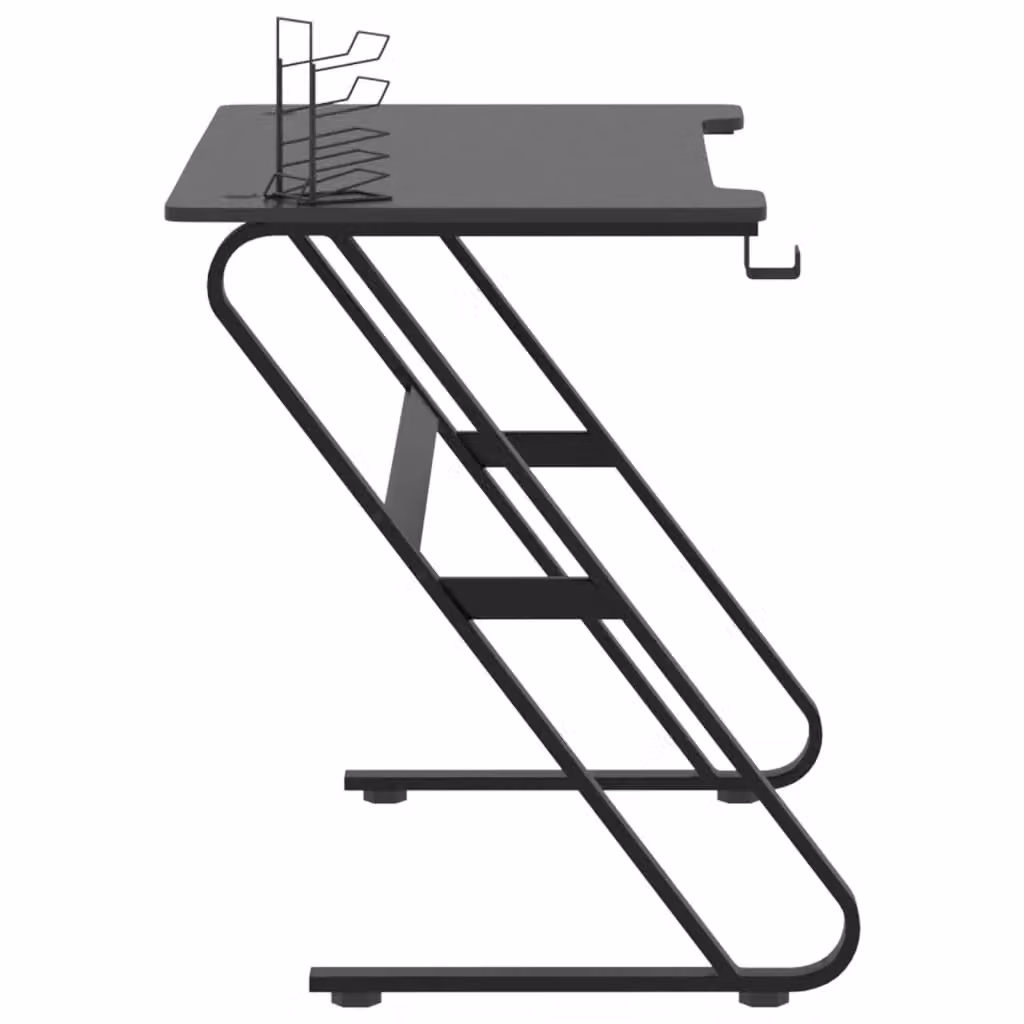 Berkfield Home Gaming Desk in Black with ZZ Shape Metal Legs, W/D/H: 110 x 60 x 75 cm – 3