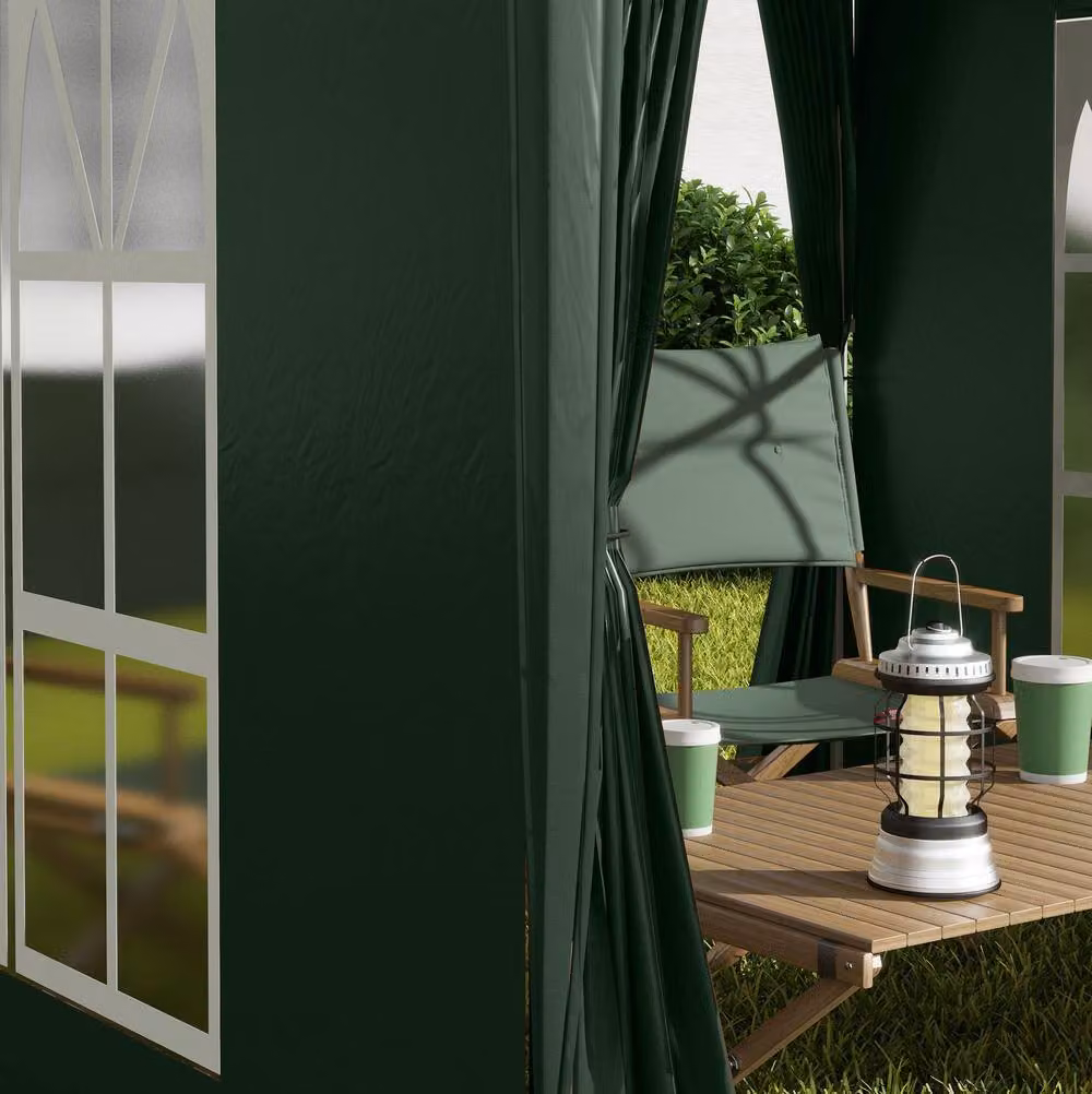 STILVORA Pop-Up Gazebo with Removable Walls and Windows in Green, W/D/H: 2 x 2 x 2.4 m – 9