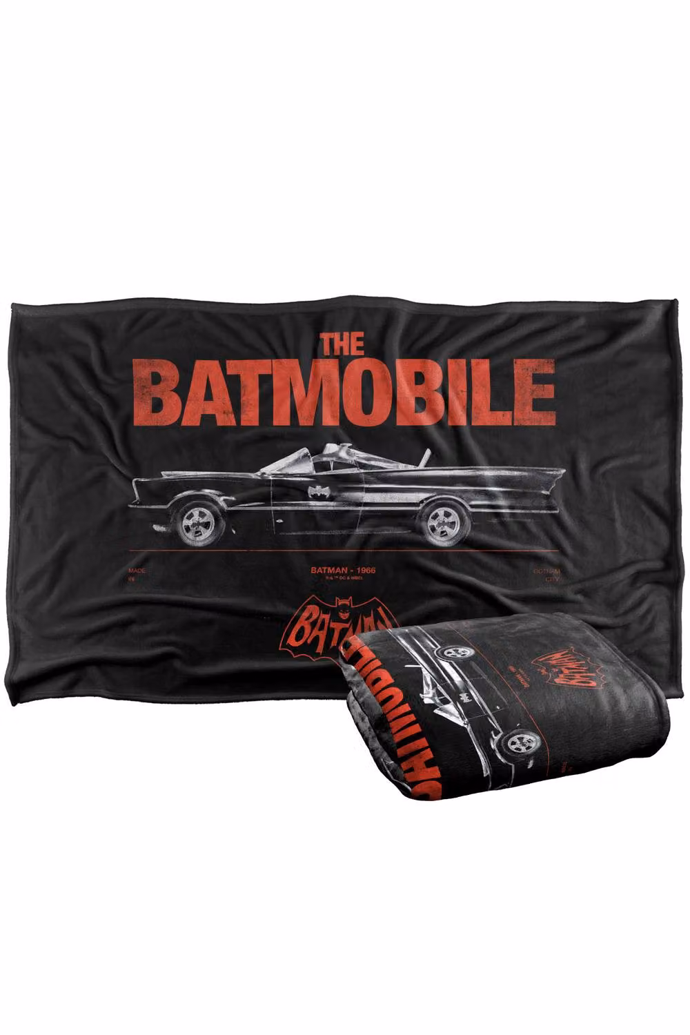 Warner Bros. Batman Classic 66 Batmobile Extra Large Silky Touch Super Soft Polyester Throw Blanket in Black and Multicolour – 2