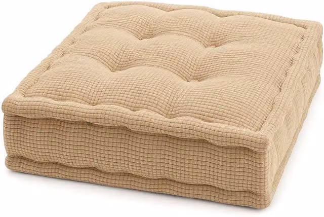 Homes-Linen Square Fleece Booster Seat Pad in Beige, W/D: 45 x 45 cm