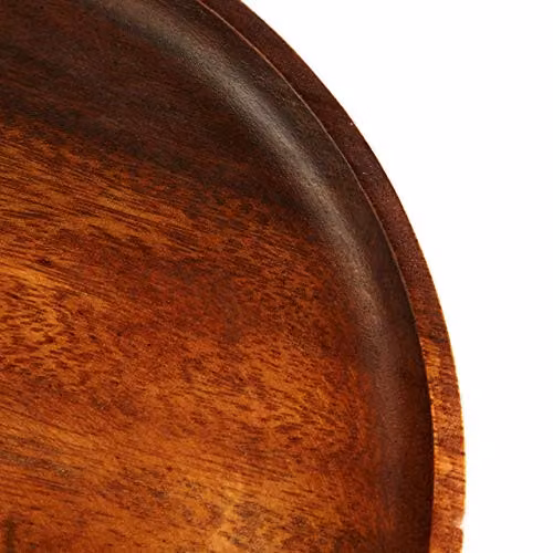 Orsina Small Round Brown Acacia Wood Serving Platter – 2