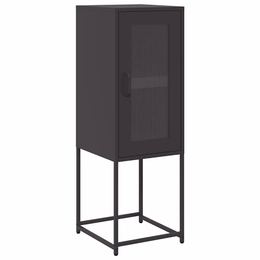 Berkfield Home Industrial Black Matt Sideboard in Cold-rolled Steel, W/D/H: 36 x 39 x 107 cm – 2