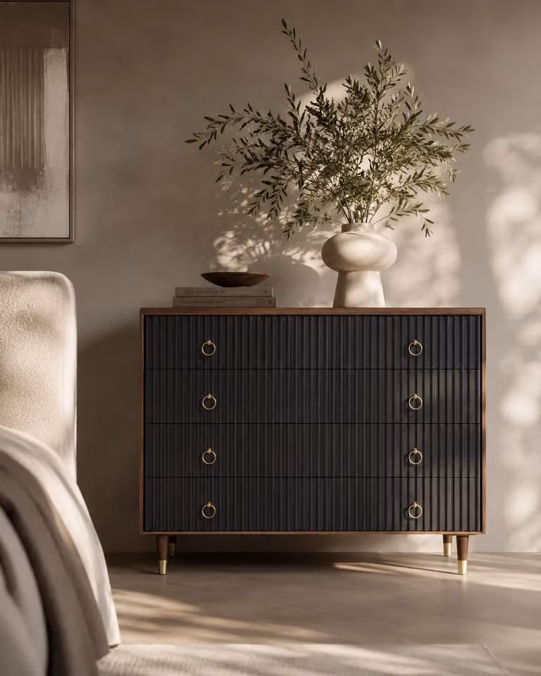 Tommy Franks Trueno Modern Walnut Dresser in Grey, Brown or Black