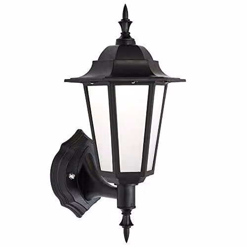 Netlighting Evesham Integrated LED Outdoor Wall Lantern in Matt Black with Frosted Glass, IP44 Rated – 1