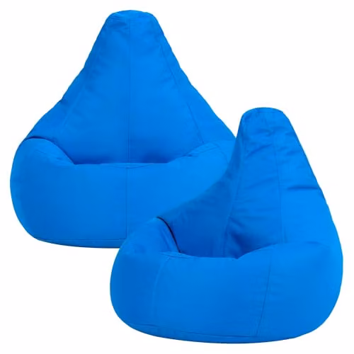Bean Bag Bazaar Set of 2 Blue Outdoor Kids Bean Bag Chairs with Filling – 2