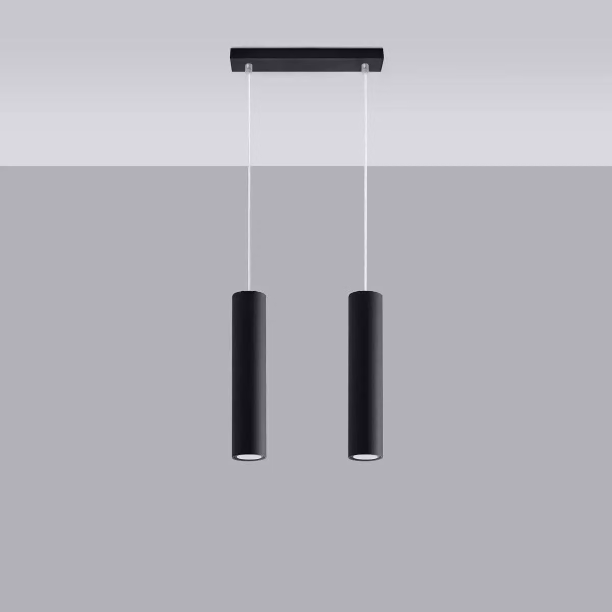 Sollux Lighting Modern Black Metal Pendant Lamp with 2 Lights, W/D/H: 90 x 30 x 6 cm – 2