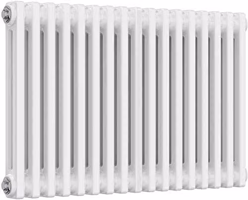 Bathroom Kingdom Colona White Double Column Horizontal Traditional Steel Radiator H: 78.5 cm, W: 50 cm