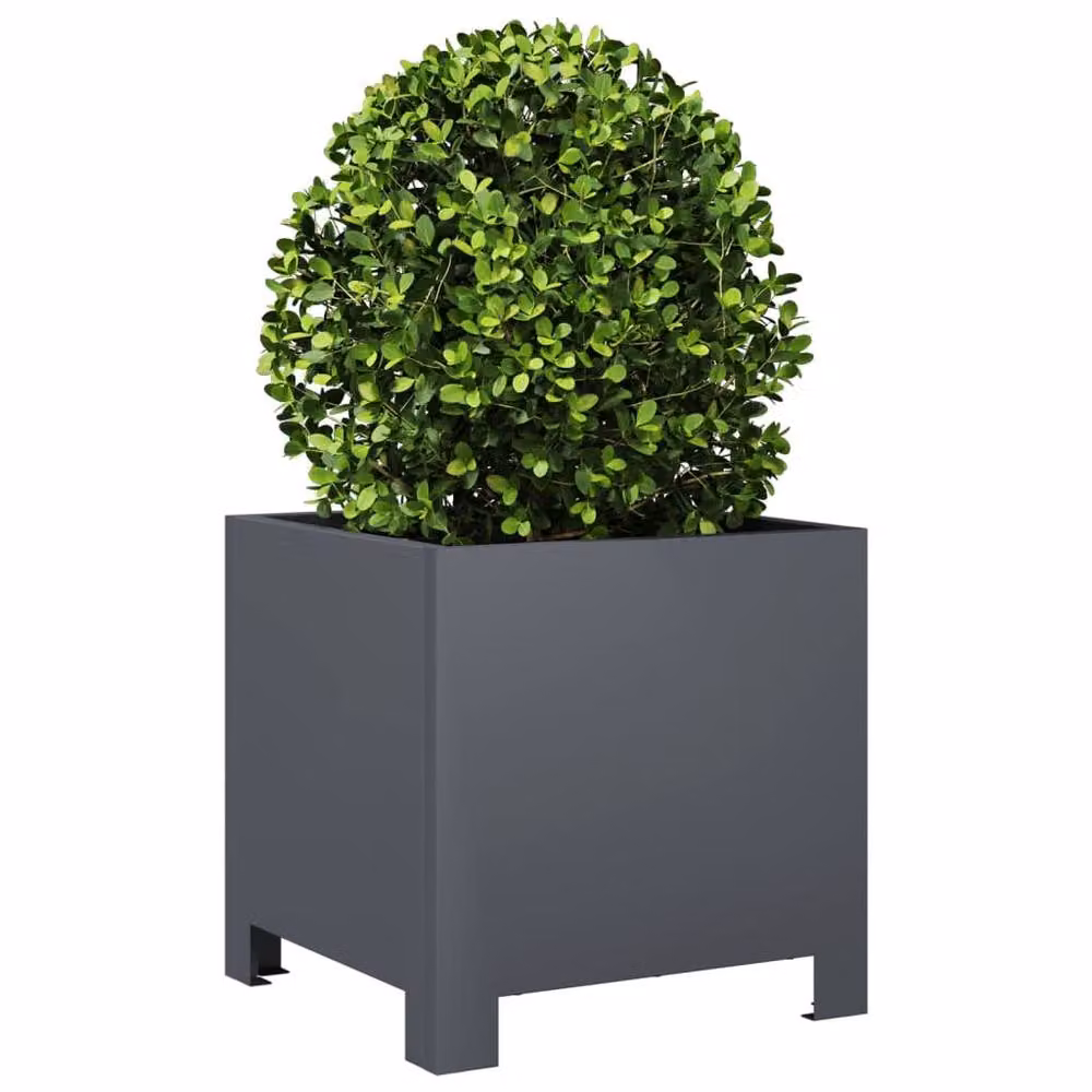 Berkfield Home Steel Garden Planter Tubs, 2 Pack, Anthracite Grey, W/D/H: 30 x 30 x 30 cm – 3