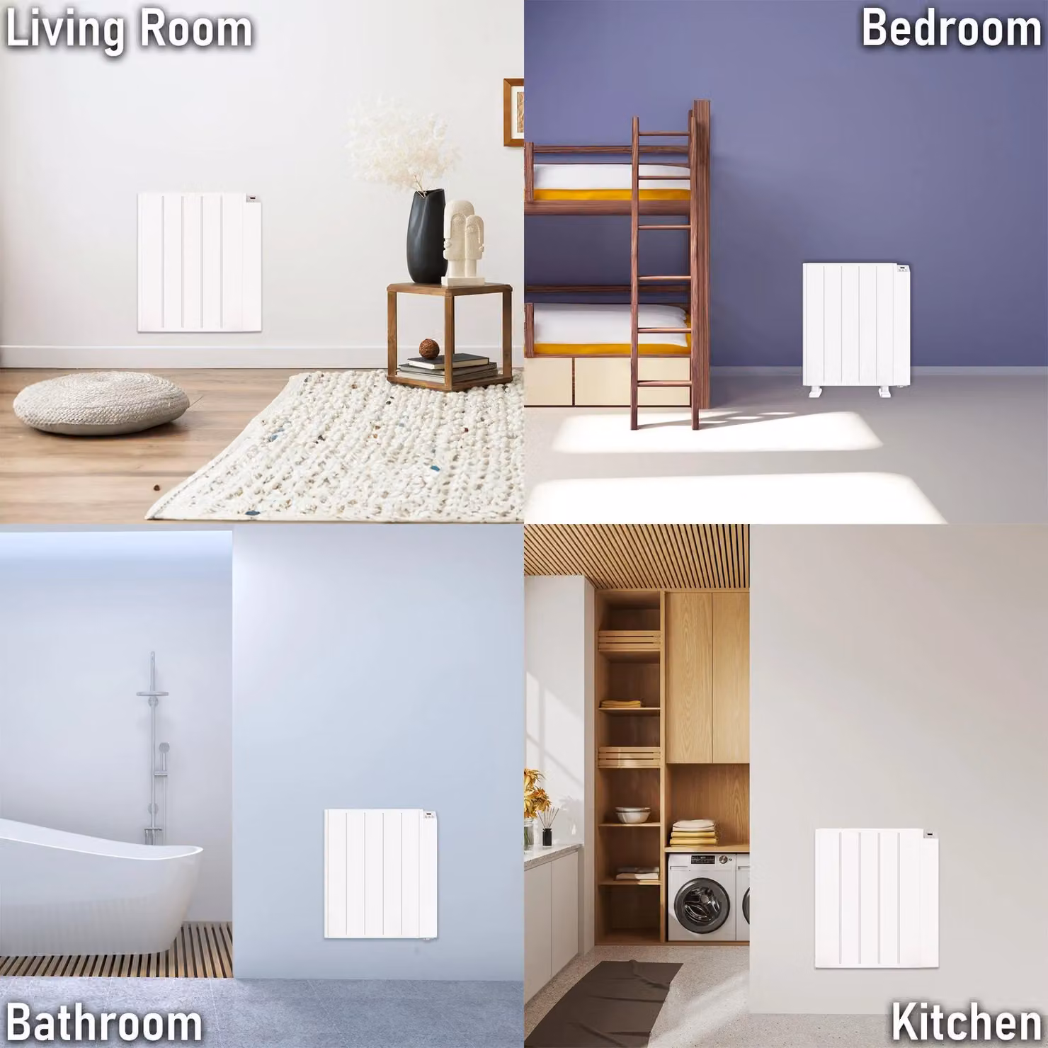 MYLEK 1kW Wifi Smart App Electric Convector Panel Heater with 24/7 Timer, White – 2