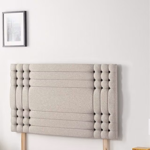 Somnior Beds Ltd Saville Plush Velvet Upholstered Divan Headboard, Silver, Double