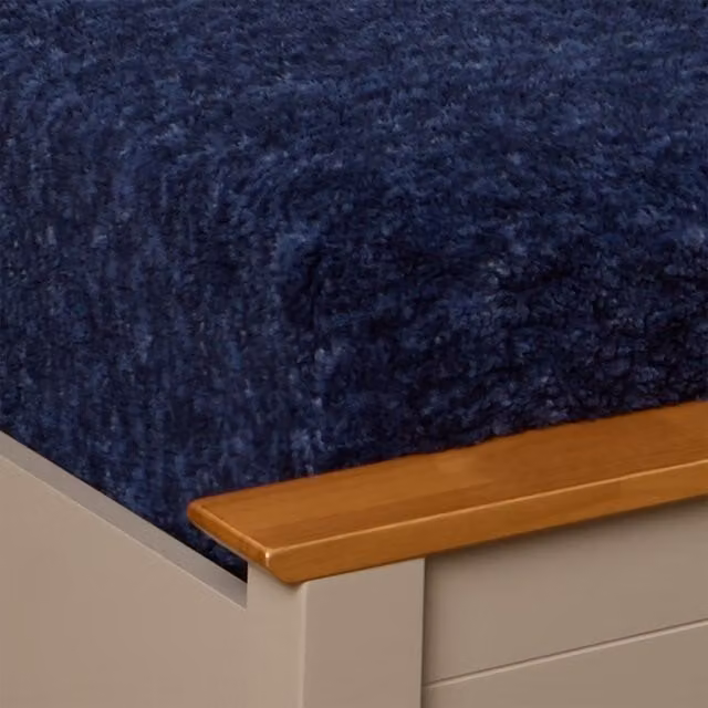 OHS Teddy Marl Deep Fitted Bed Sheet, Blue, 140 x 200 cm