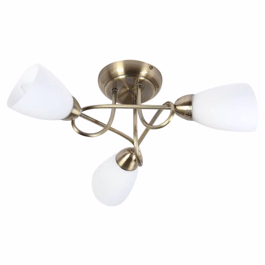 Pagazzi Jaco 3 Light Semi Flush Ceiling Light in Gold and Antique Brass – 2