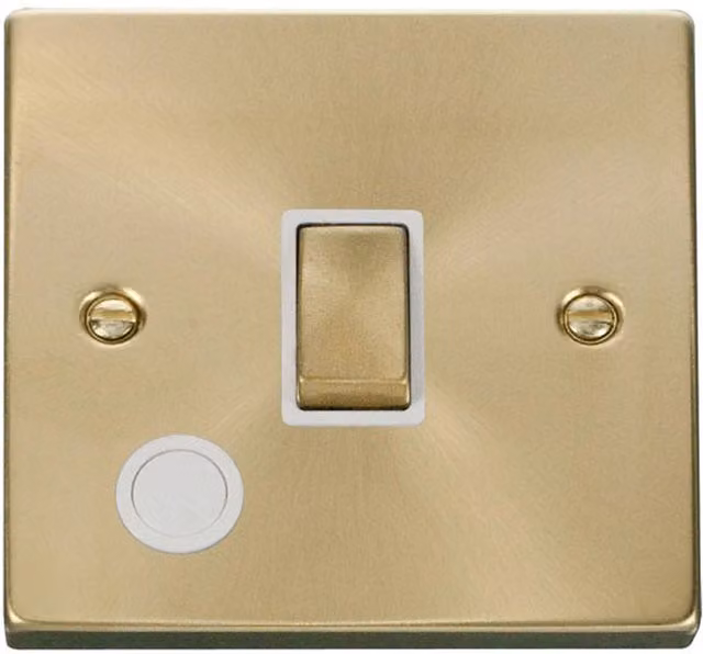 SE HOME Satin Brushed Brass 1 Gang 20A Ingot DP Surface Switch with Flex in White and Gold