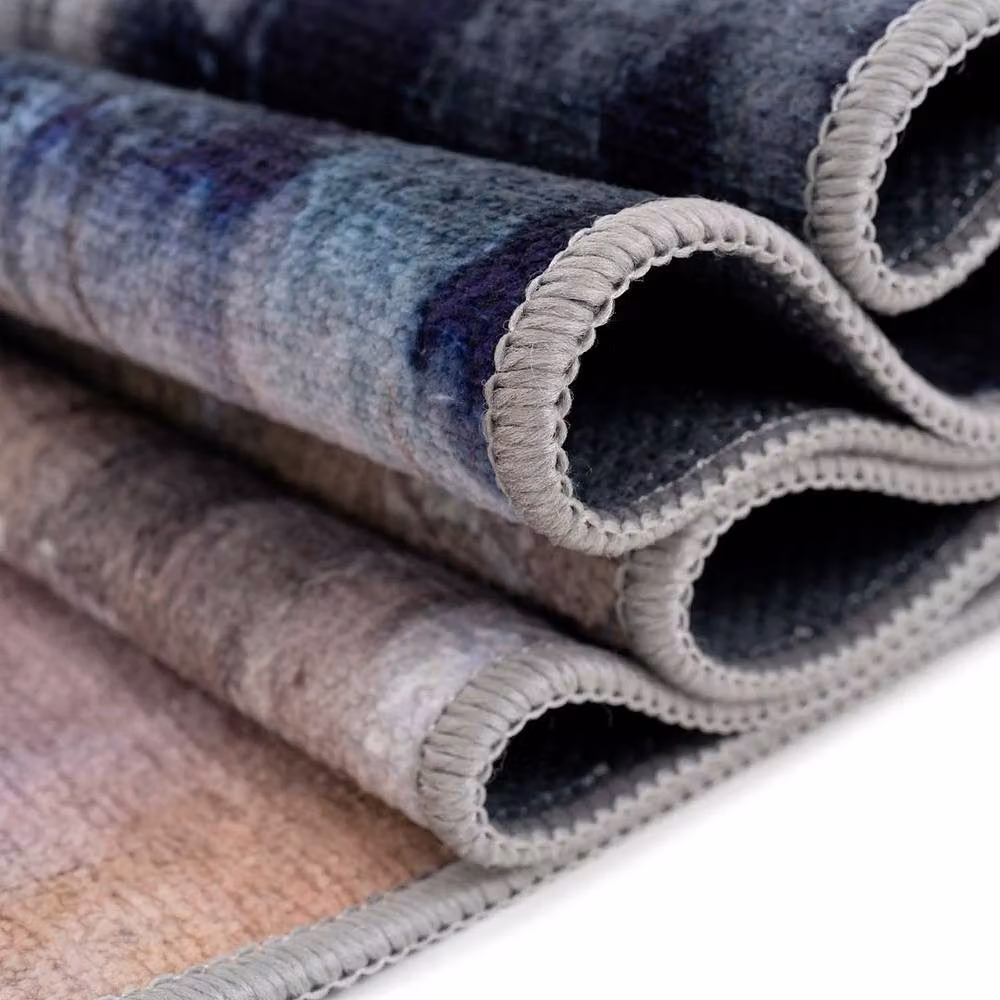 Kukoon Abstract Soft Pile Area Rug in Blue and Grey, W: 120 cm, L: 170 cm – 6