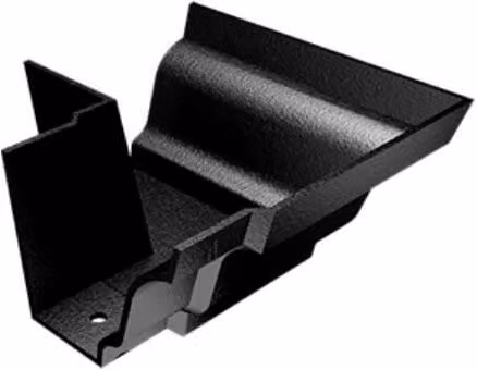 ARP Cast Aluminium No46 Ogee Gutter External 90 Degree Angle, 125mm, Black 9005 Leatherette
