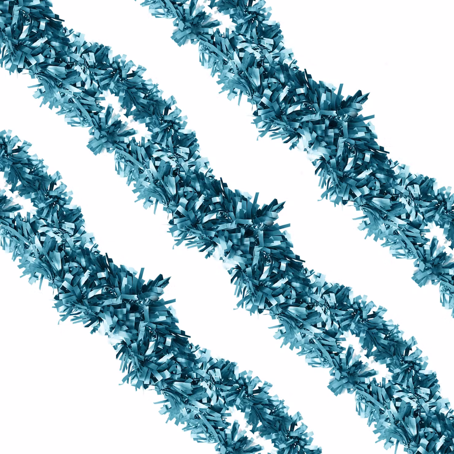 Neel Blue Shiny Metallic Chunky Tinsel Christmas Garland in Baby Blue – 4