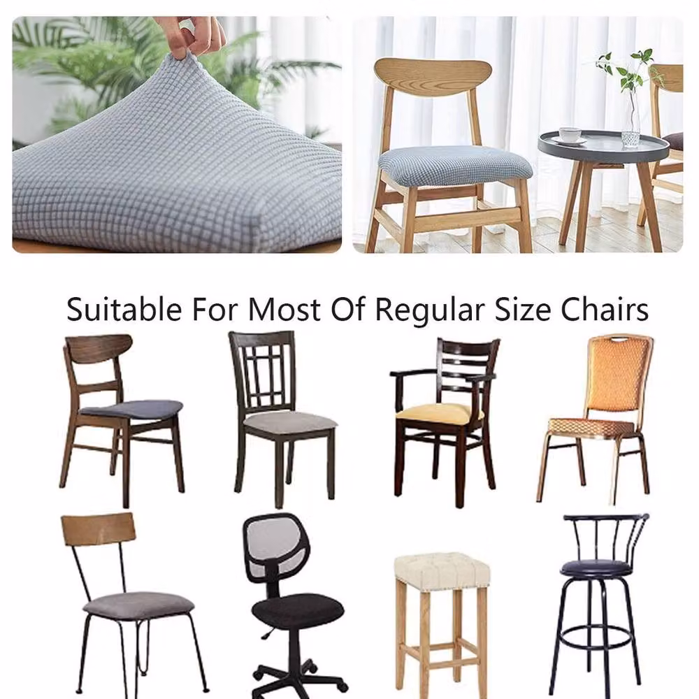 SPETLEK Brown Removable Stretch Seat Cushion for Dining Chairs, W: 120 cm, D: 90 cm – 2