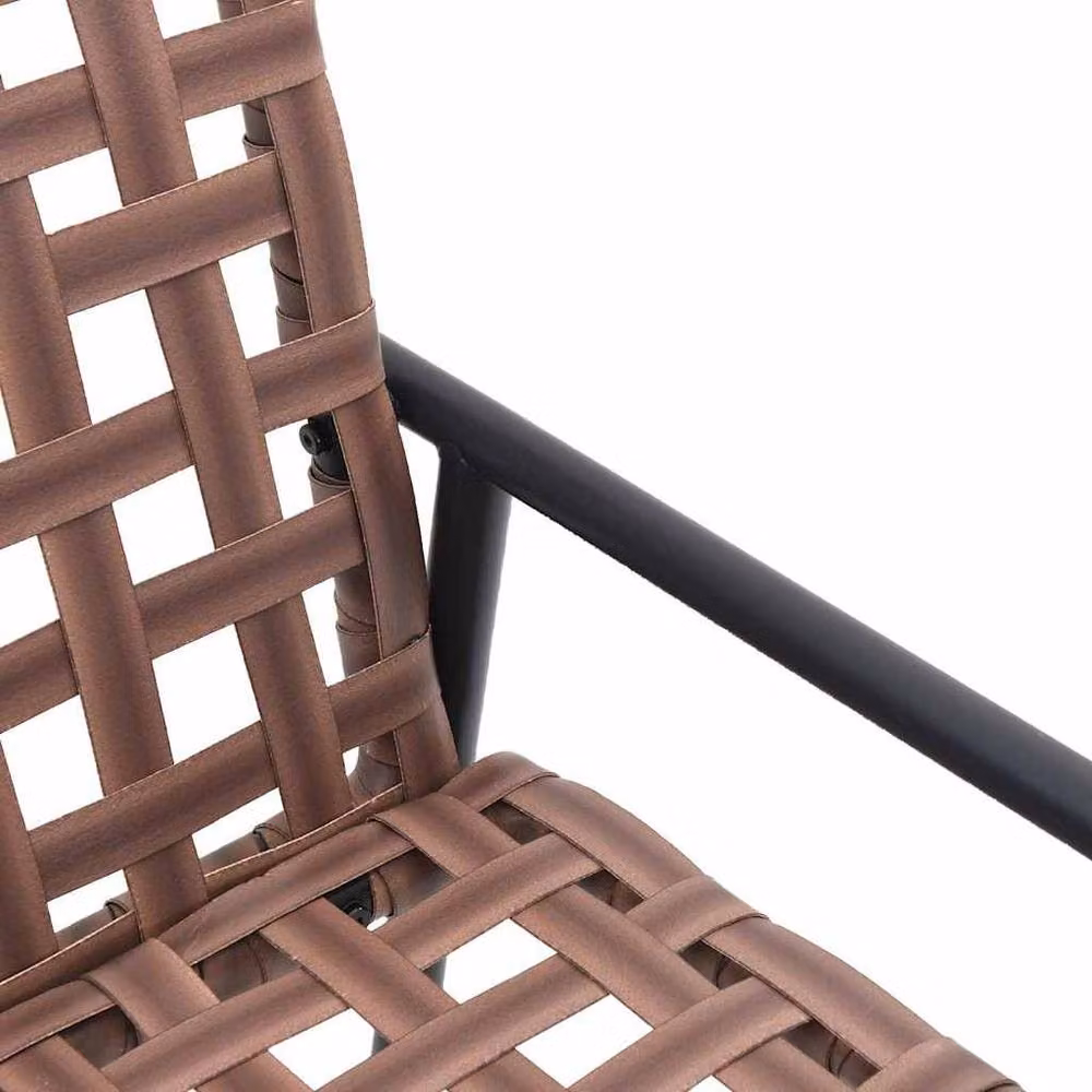 Berkfield Home Set of 2 Modern Poly Rattan Garden Chairs in Black and Brown, W/D/H: 79 x 56 x 73.5 cm – 4