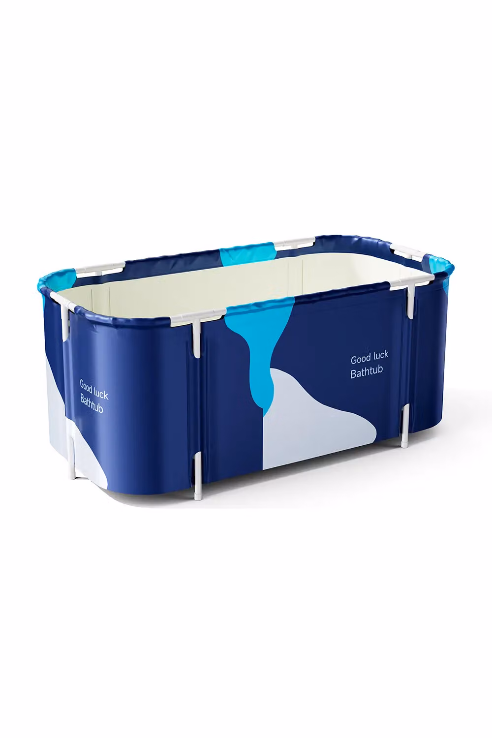 Living and Home Foldable Soaking Bathtub for Indoor and Outdoor Use, Blue – 3