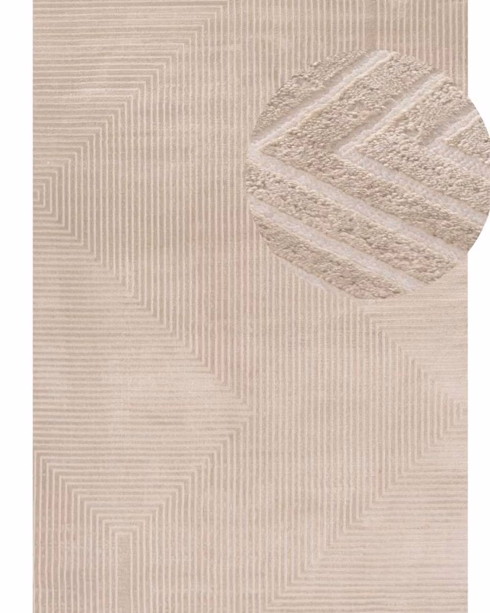 THE RUGS Carmel Modern Geometric Area Rug and Runner, Stain Resistant, Beige, W: 80 cm, L: 300 cm – 2