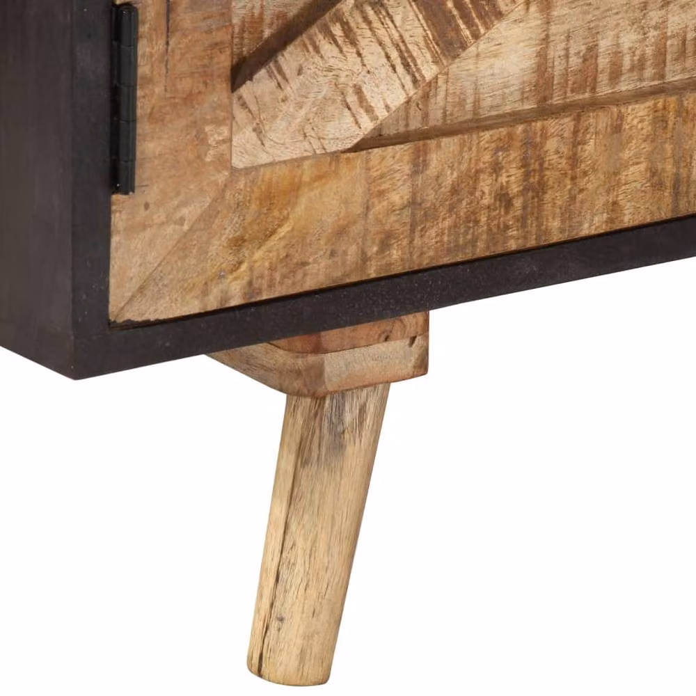 Berkfield Home Rustic TV Cabinet in Brown Mango and Acacia Wood, W: 140 cm, D: 30 cm, H: 46 cm – 3
