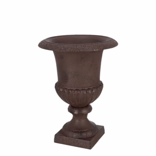 Esschert Design Cast Iron French Urn Planter, Brown, W/D/H: 43 x 31 x 31 cm, Height: 45 cm