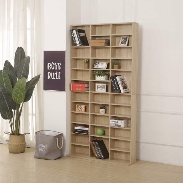 WestWood CD Shelf PB CSP01 Oak Brown Cube Media Compartment Unit