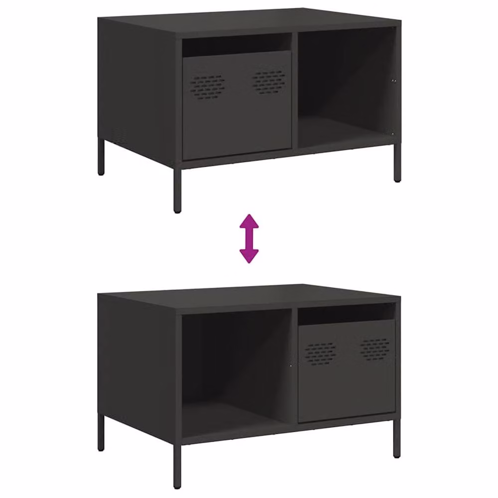 Berkfield Home Sturdy Industrial Coffee Table in Black Metal, W: 68.5 cm, D: 50 cm, H: 43.5 cm – 6