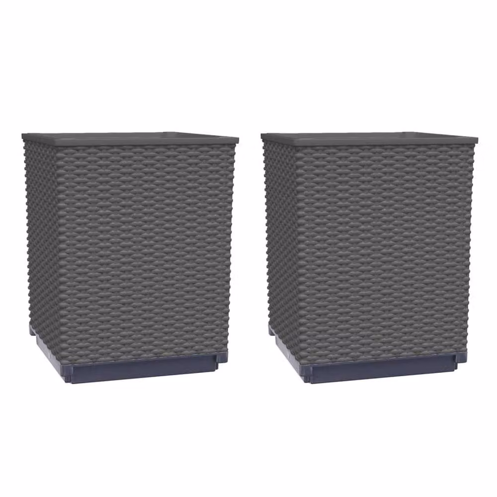 Berkfield Home Black Polypropylene Planter Tub, 2 Pack, W/D/H: 30 x 30 x 37 cm – 3
