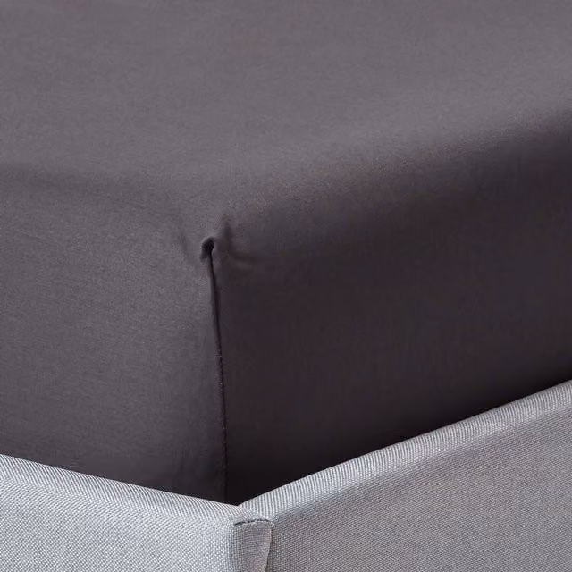 Homescapes 1000 Thread Count Egyptian Combed Cotton Fitted Sheet, Grey, W: 140 cm x L: 200 cm