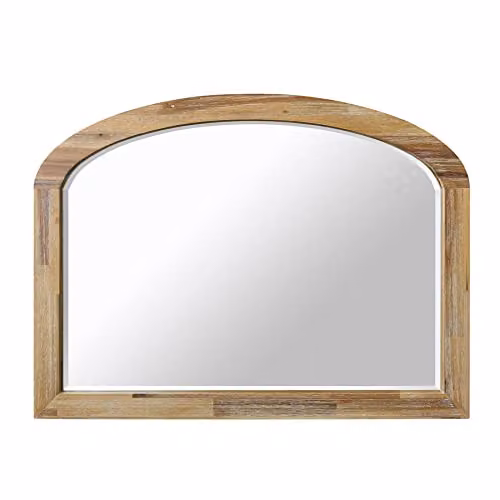 Statement Furniture Florence Overmantle Arched Wall Mirror in Brown, W: 100 cm, H: 75 cm – 1
