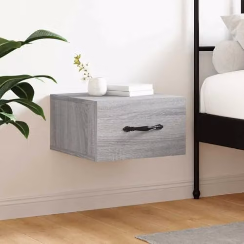 vidaXL Wall-mounted Bedside Cabinet in Grey Sonoma, W/D/H: 35 x 35 x 20 cm – 2